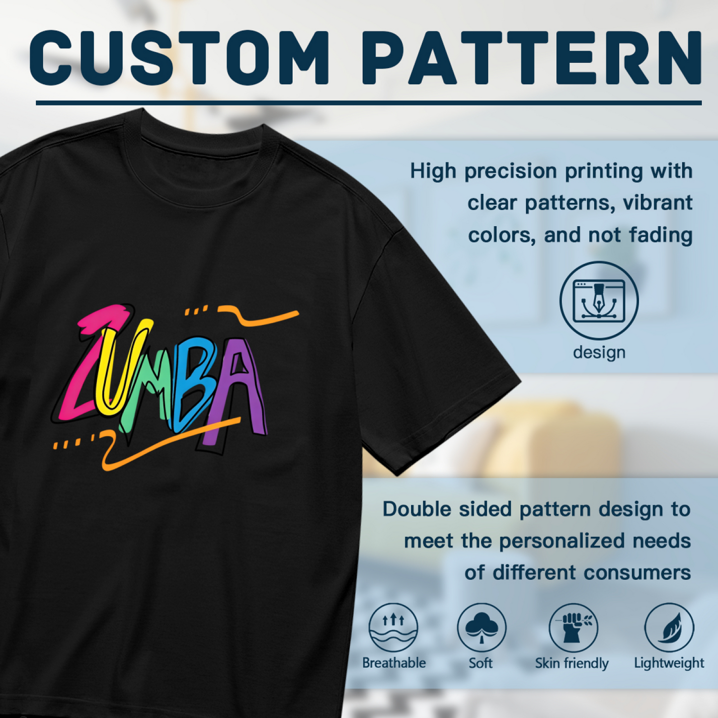 Colorful Graffiti Zumba Dance Fitness Tee