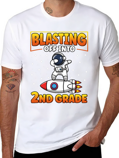 Blasting Off To 2nd Grade T-Shirt Astronaut Rocket