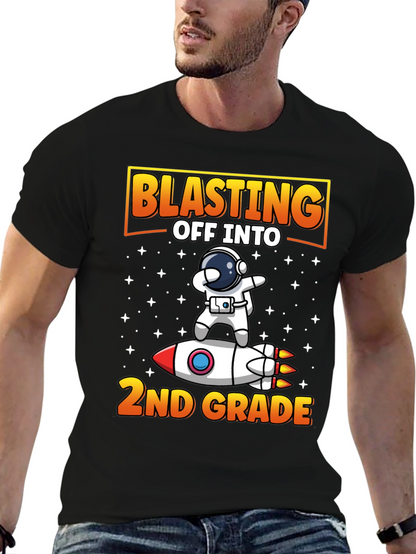 Blasting Off To 2nd Grade T-Shirt Astronaut Rocket