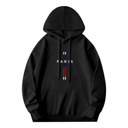 Paris City Theme Minimal Striped Graphic Hoodie