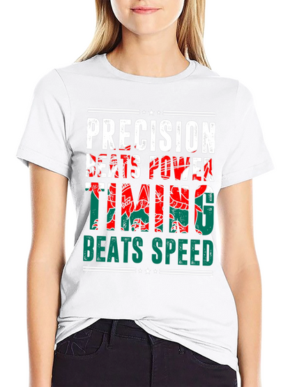 Precision Beats Power Timing Beats Speed Welsh Dragon T-Shirt