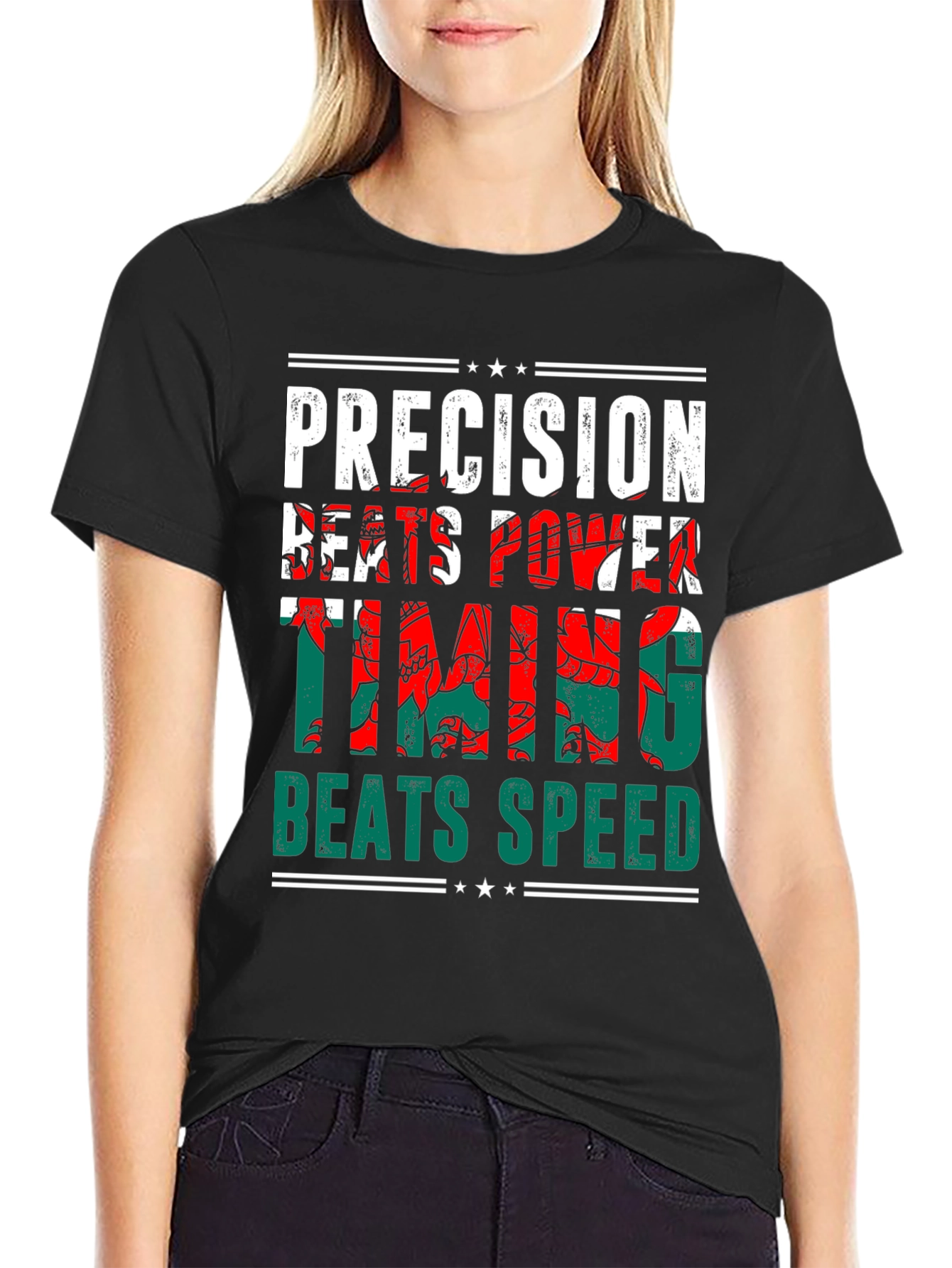 Precision Beats Power Timing Beats Speed Welsh Dragon T-Shirt