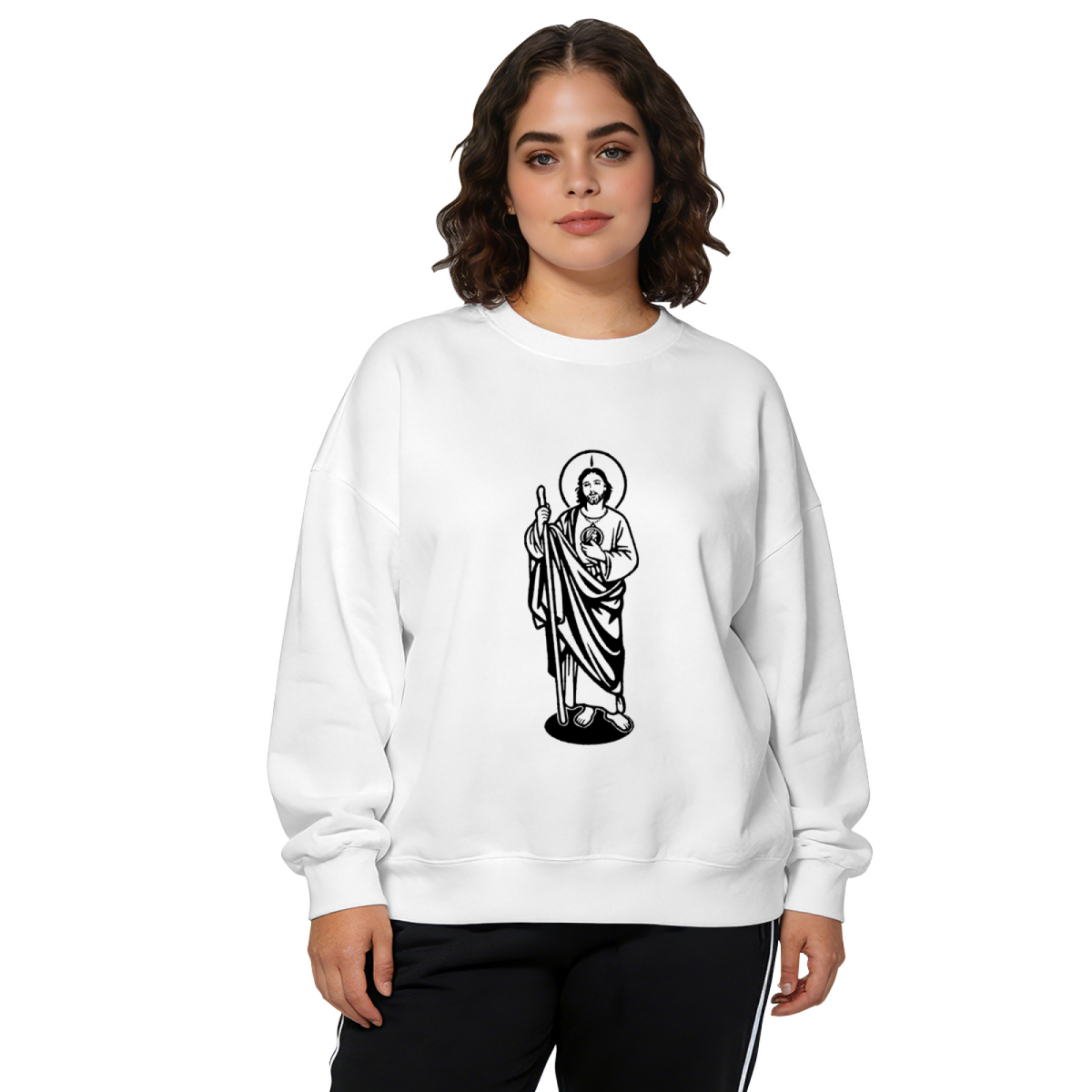 Classic Saint Jude Silhouette Art Crewneck Sweatshirt
