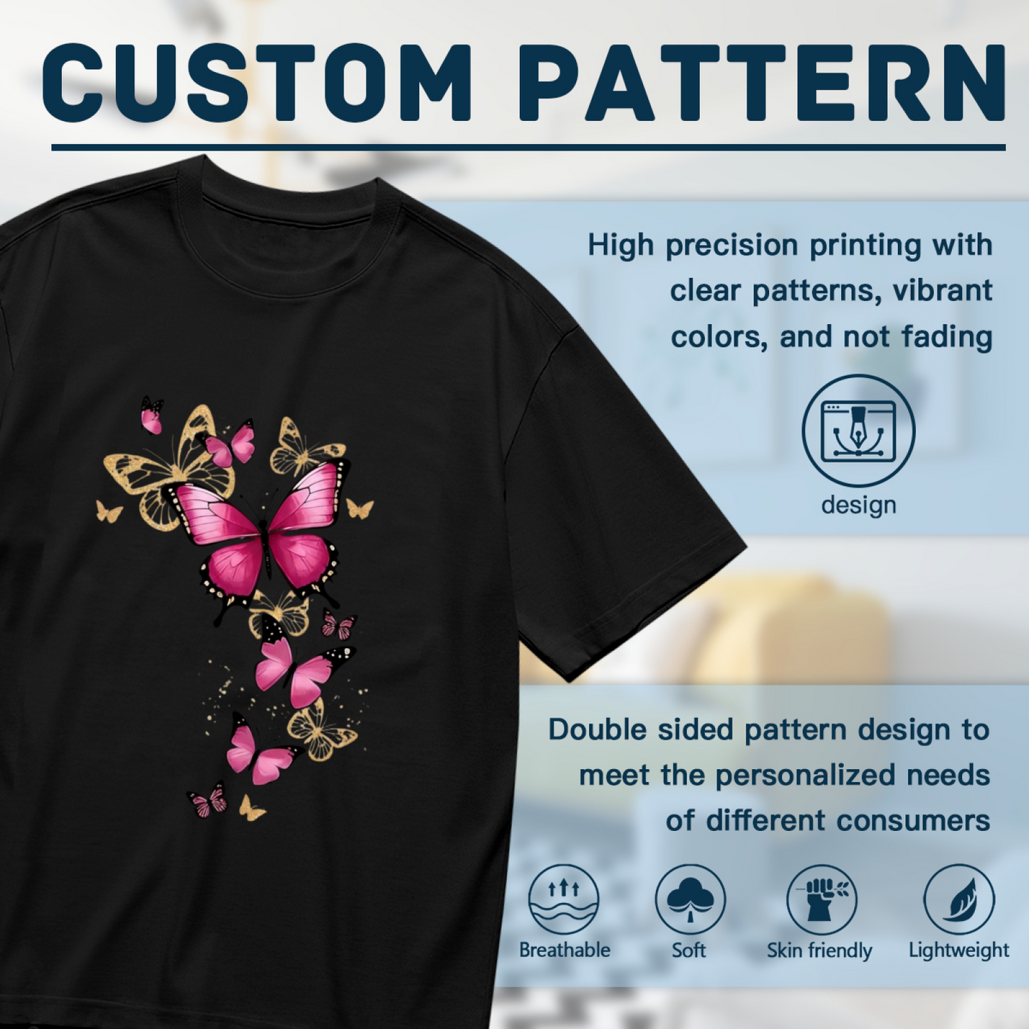 Emerald Green Butterfly & Rose Magical Floral Shirt