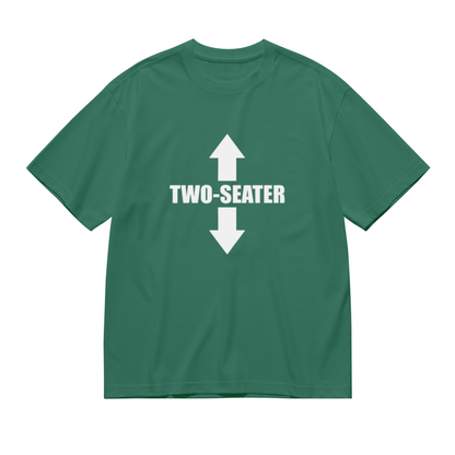 Two-Seater Double Arrow Funny Graphic Green T-Shirt, Unisex Weird Casual Tee