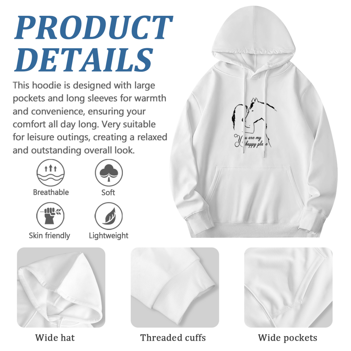 Horse Silhouette Graphic Pullover Hoodie