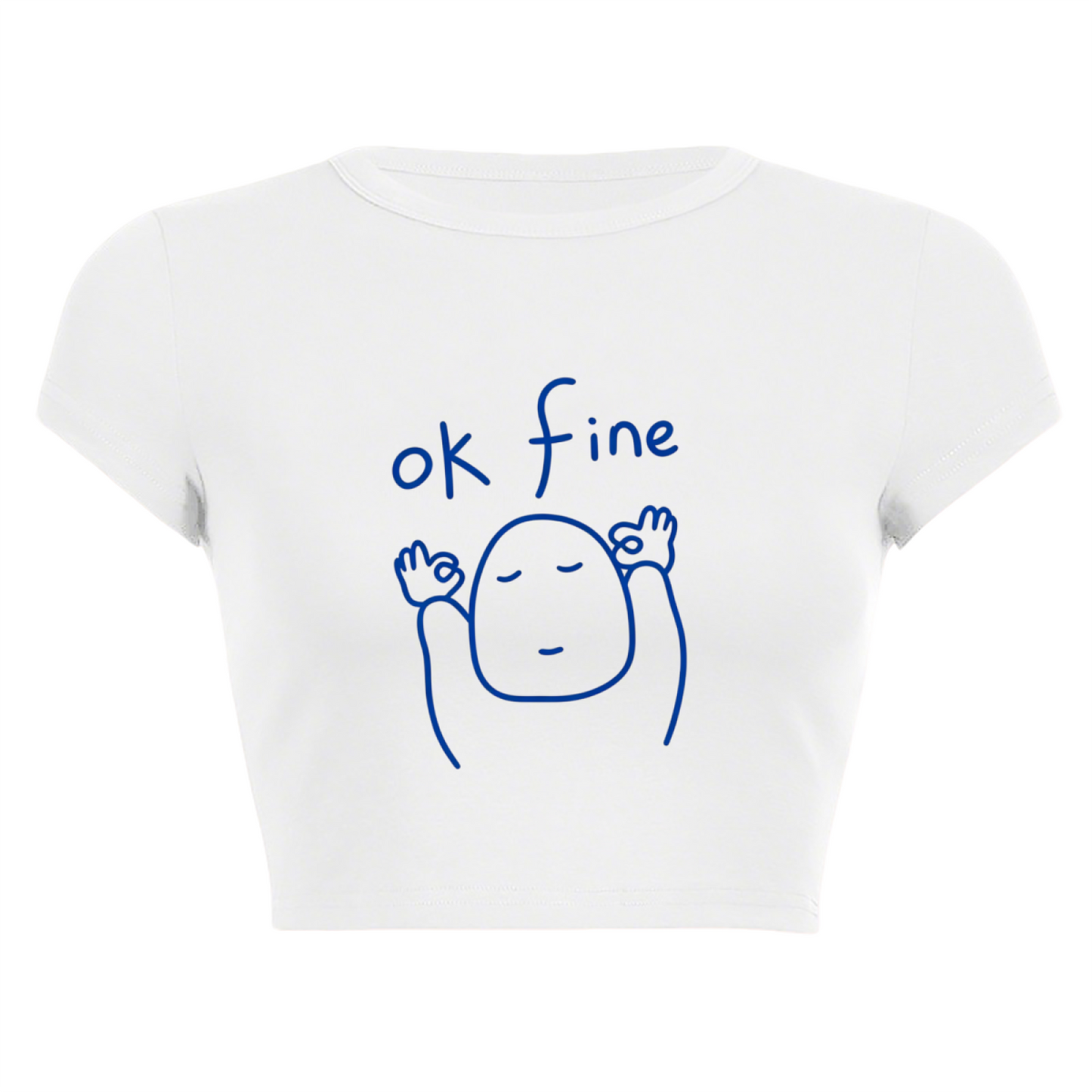 Ok Fine Meme Minimal Line Art Chill Crop Top