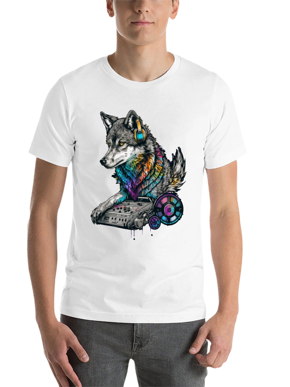 DJ Wolf Graphic T-Shirt - Unique Music Lover Tee
