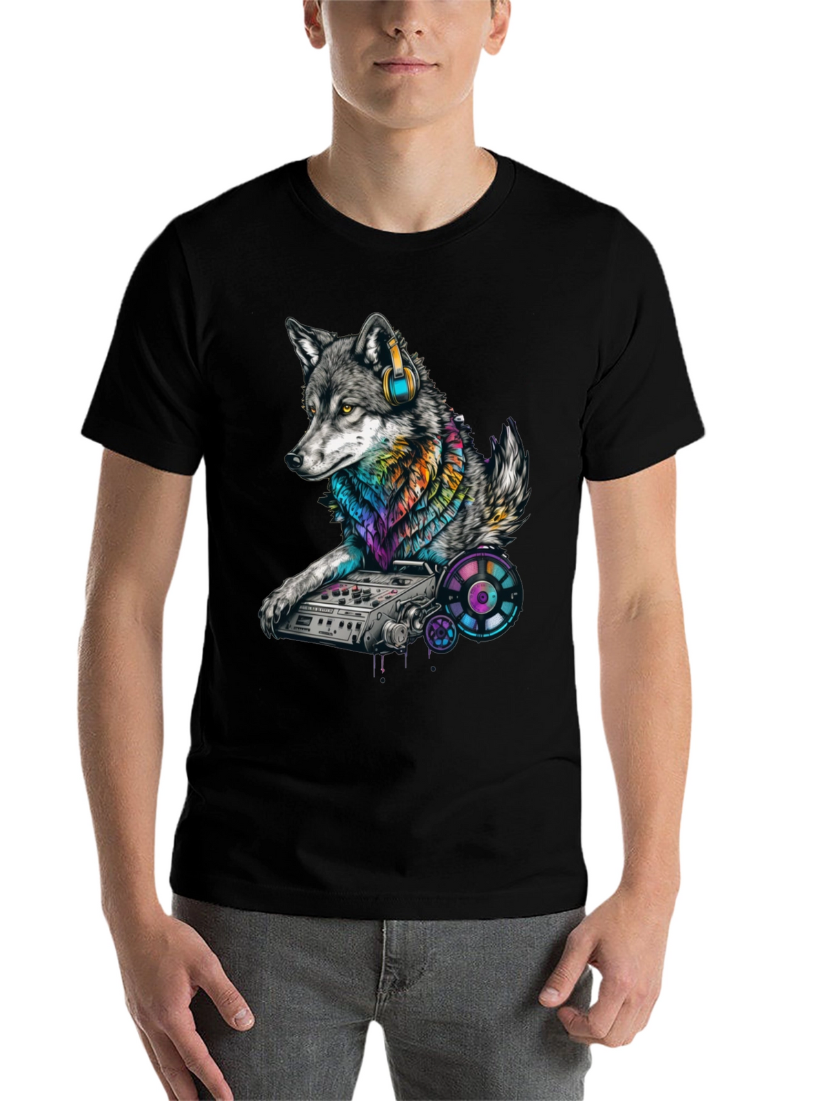 DJ Wolf Graphic T-Shirt - Unique Music Lover Tee