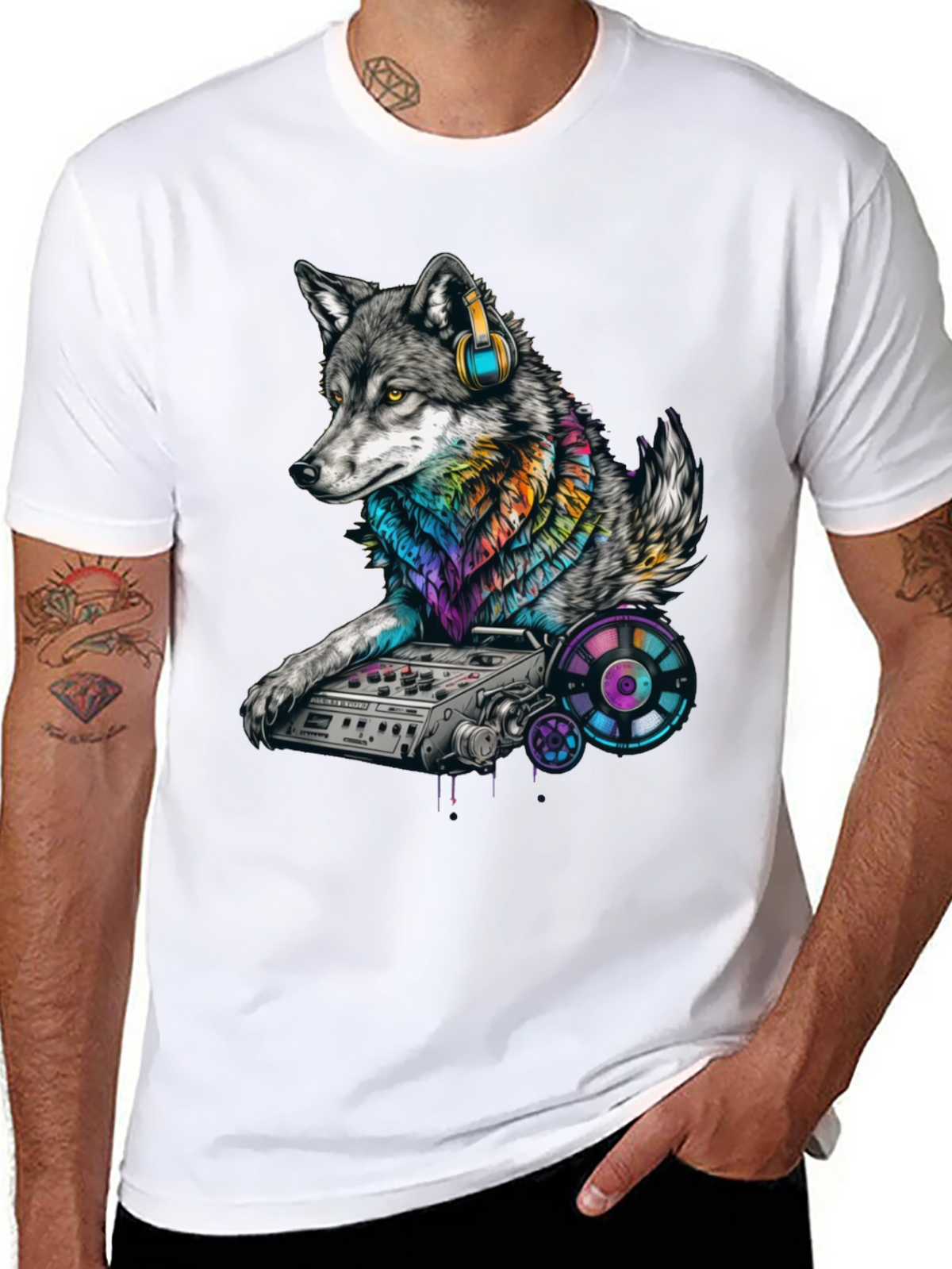 DJ Wolf Graphic T-Shirt - Unique Music Lover Tee