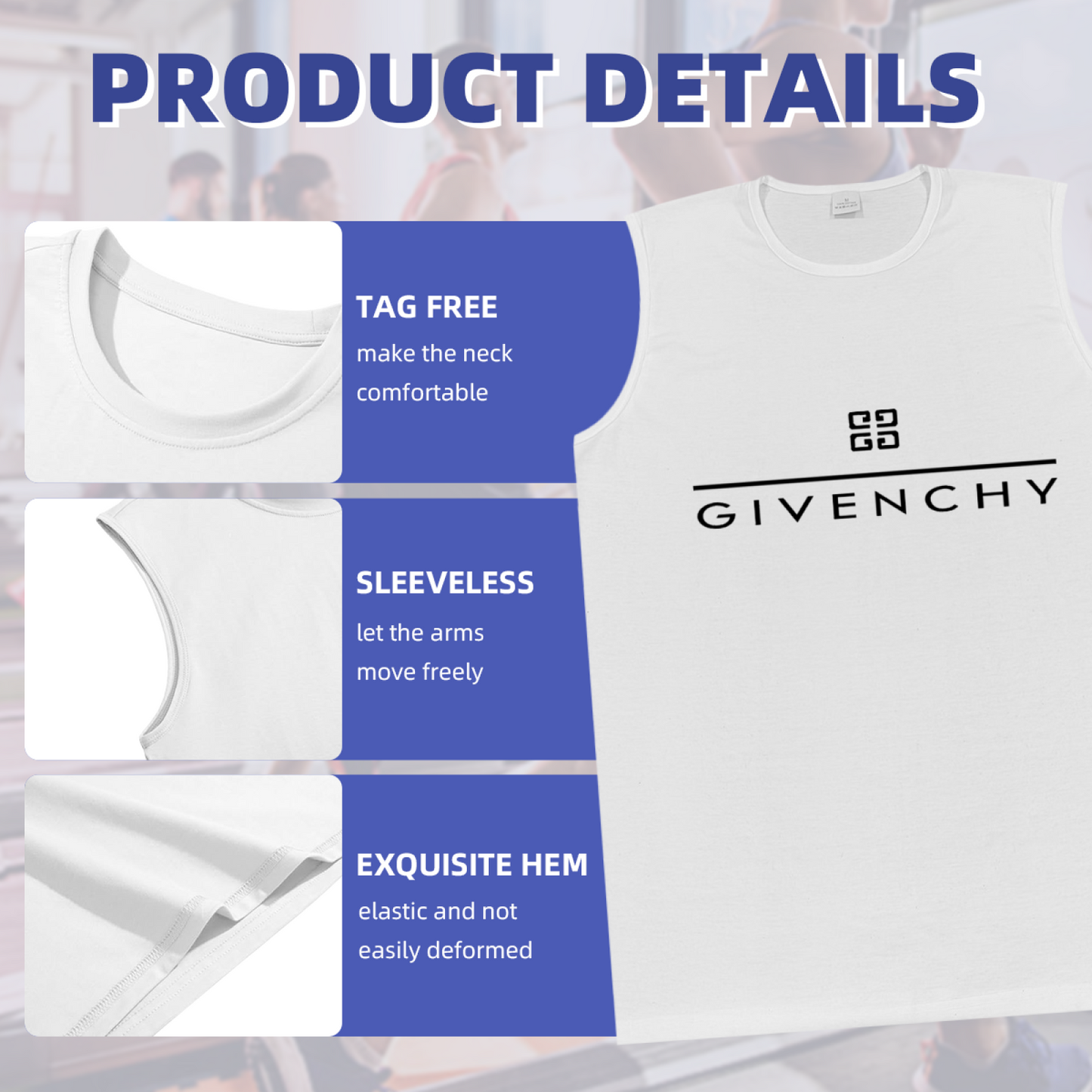 4G Square Logo Letter Graphic Print Tank Top Unisex Cotton Sleeveless T-Shirt Loose Casual Summer Vest Multiple Colors Available