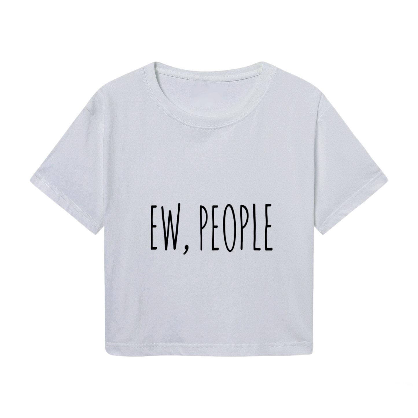 Sarcastic Ew, People Minimal Aesthetic Grey Crop Top
