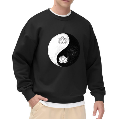 Yin?Yang Lotus Symbol Spiritual Boho Zen Crewneck Sweatshirt