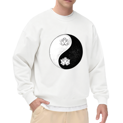 Yin?Yang Lotus Symbol Spiritual Boho Zen Crewneck Sweatshirt
