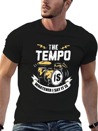 Tempo Drummer T-Shirt: Funny Musician Tee