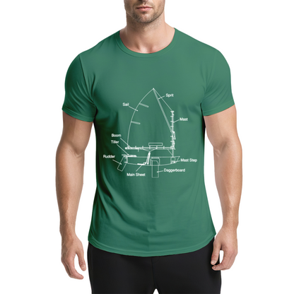 Sailboat Blueprint Nautical Sailing Enthusiast Dark Tee