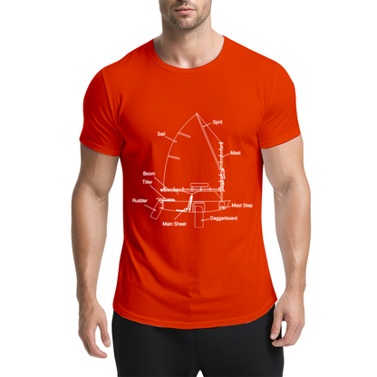 Sailboat Blueprint Nautical Sailing Enthusiast Dark Tee