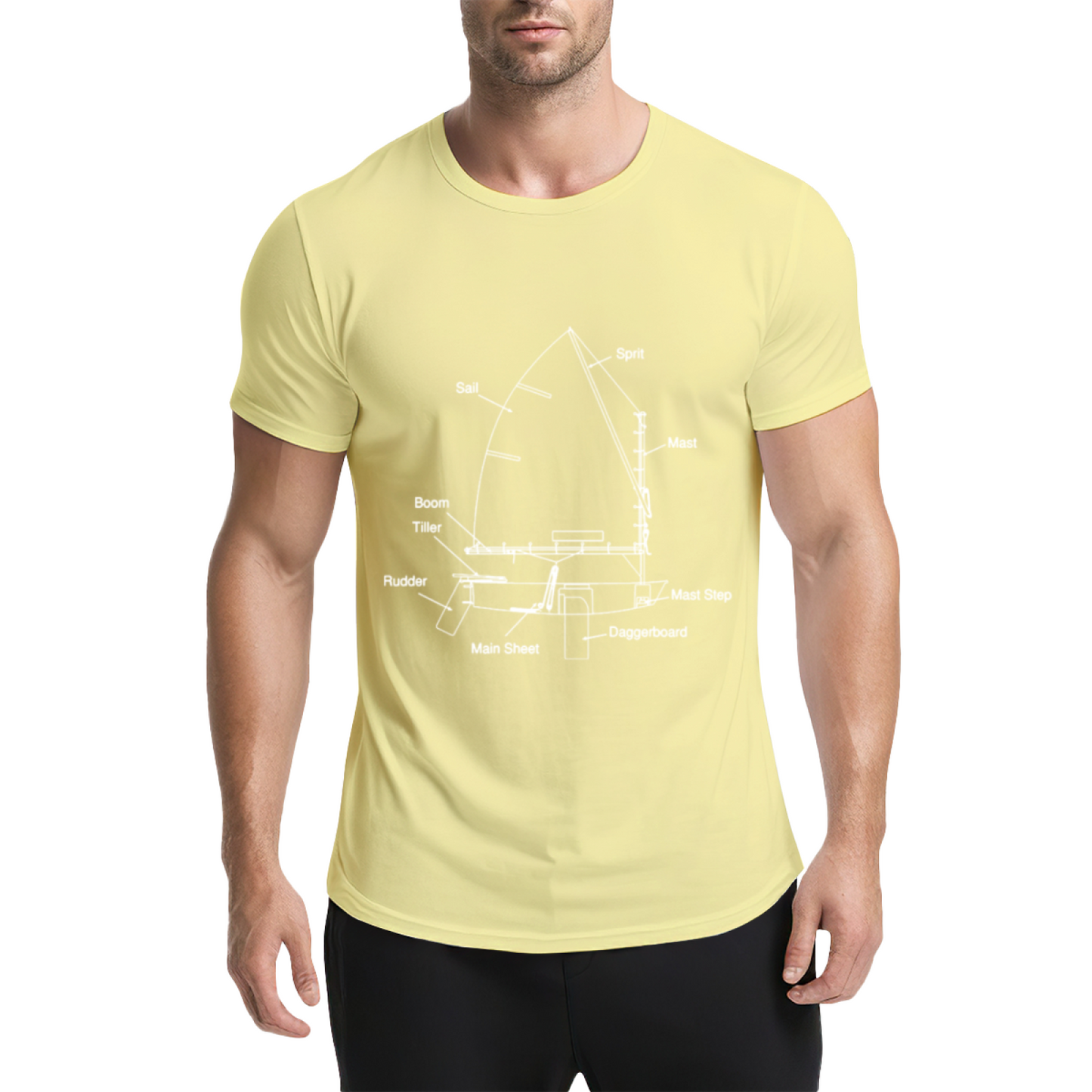 Sailboat Blueprint Nautical Sailing Enthusiast Dark Tee