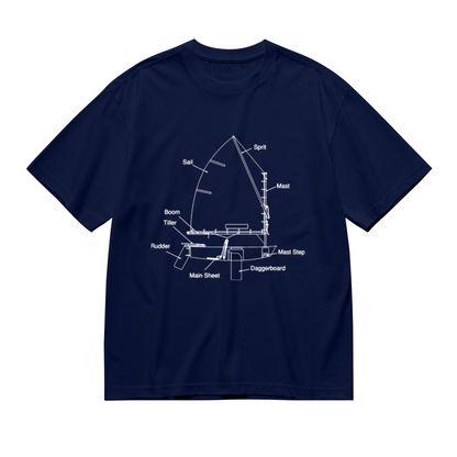 Sailboat Blueprint Nautical Sailing Enthusiast Dark Tee