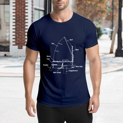 Sailboat Blueprint Nautical Sailing Enthusiast Dark Tee