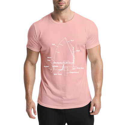 Sailboat Blueprint Nautical Sailing Enthusiast Dark Tee