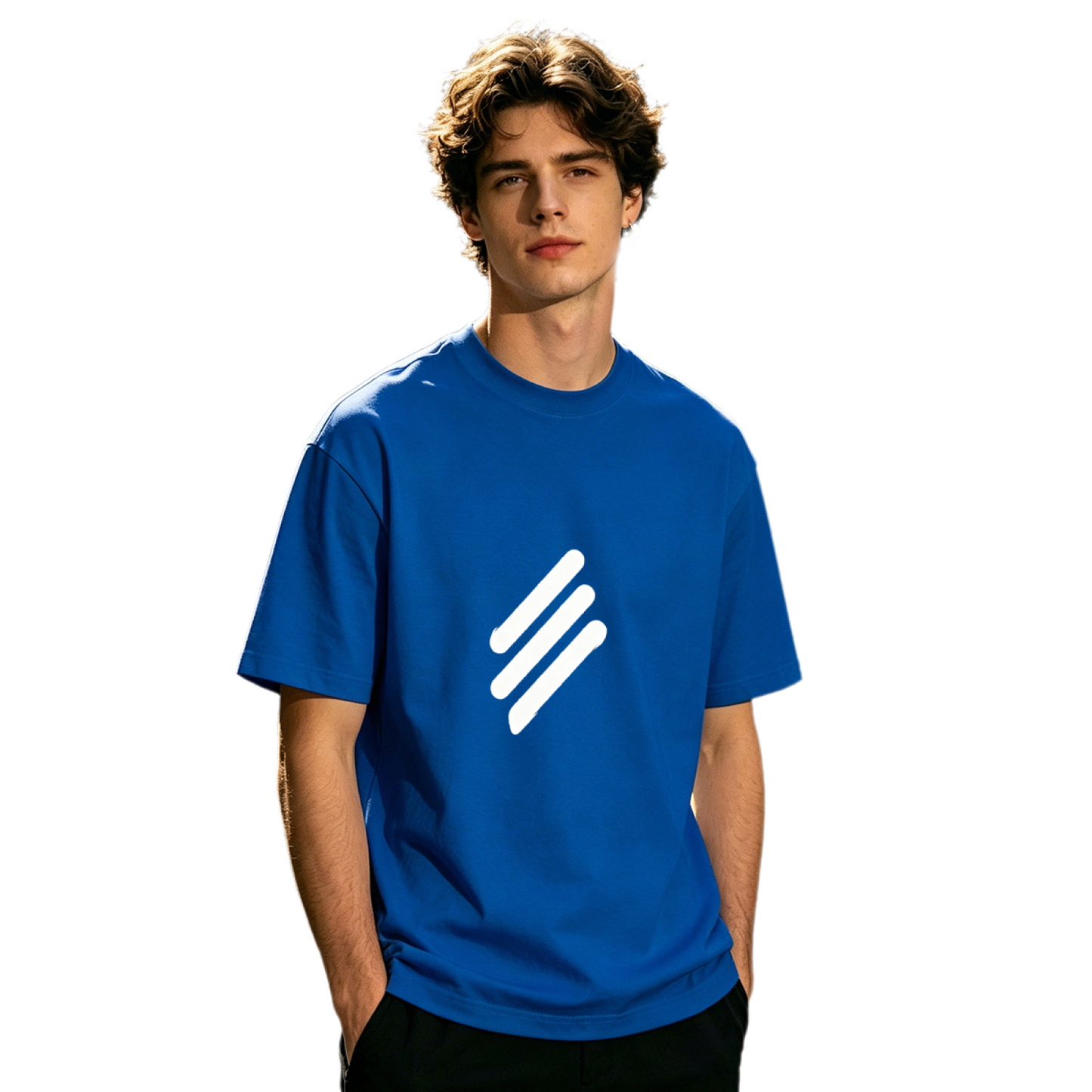 Men's Three Slash Minimal Simple Line Streetwear Basic T-Shirt