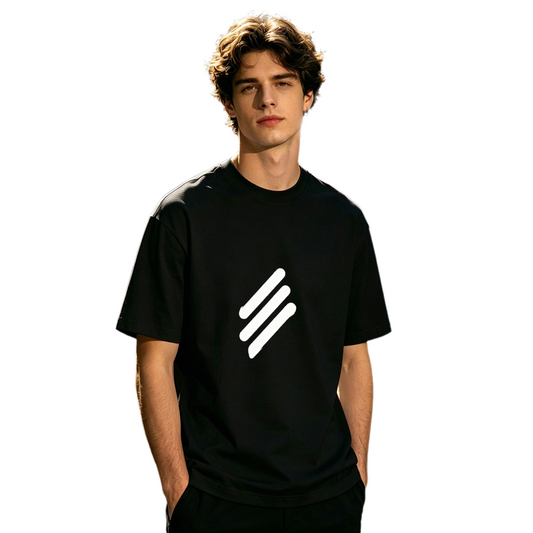 Men's Three Slash Minimal Simple Line Streetwear Basic T-Shirt