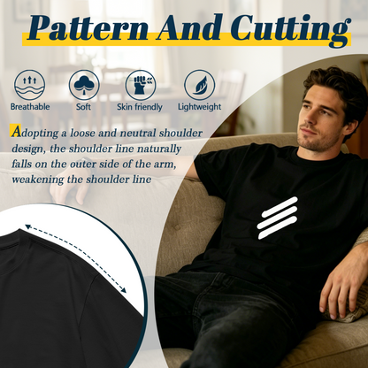 Men's Three Slash Minimal Simple Line Streetwear Basic T-Shirt