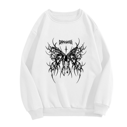 Dark Gothic Thorn Butterfly Crewneck Sweatshirt