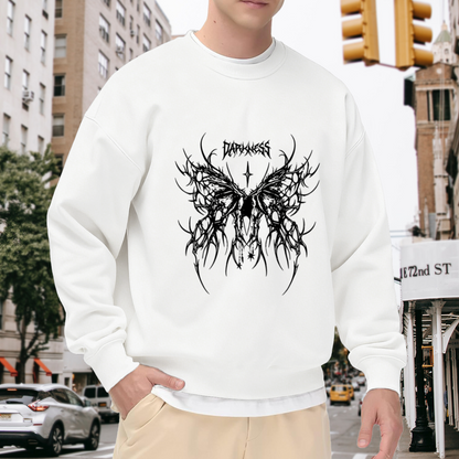 Dark Gothic Thorn Butterfly Crewneck Sweatshirt