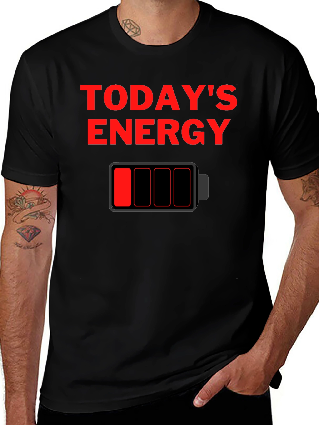 Todays Energy Low Battery Graphic T-Shirt