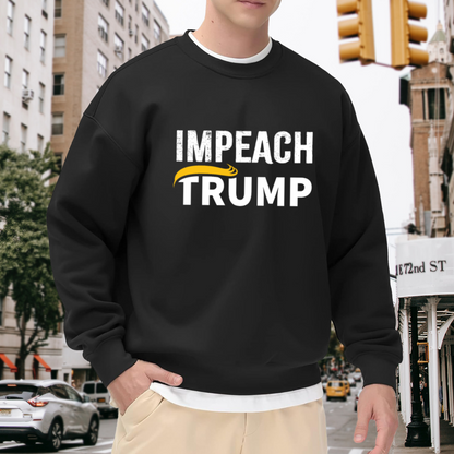 Impeach Trump Political Statement Graphic Crewneck Sweatshirt