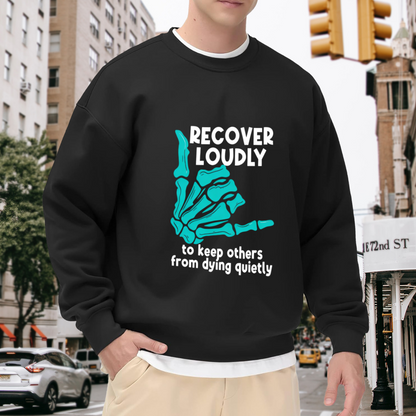 Turquoise Skeleton Hand Mental Health Crewneck Sweatshirt