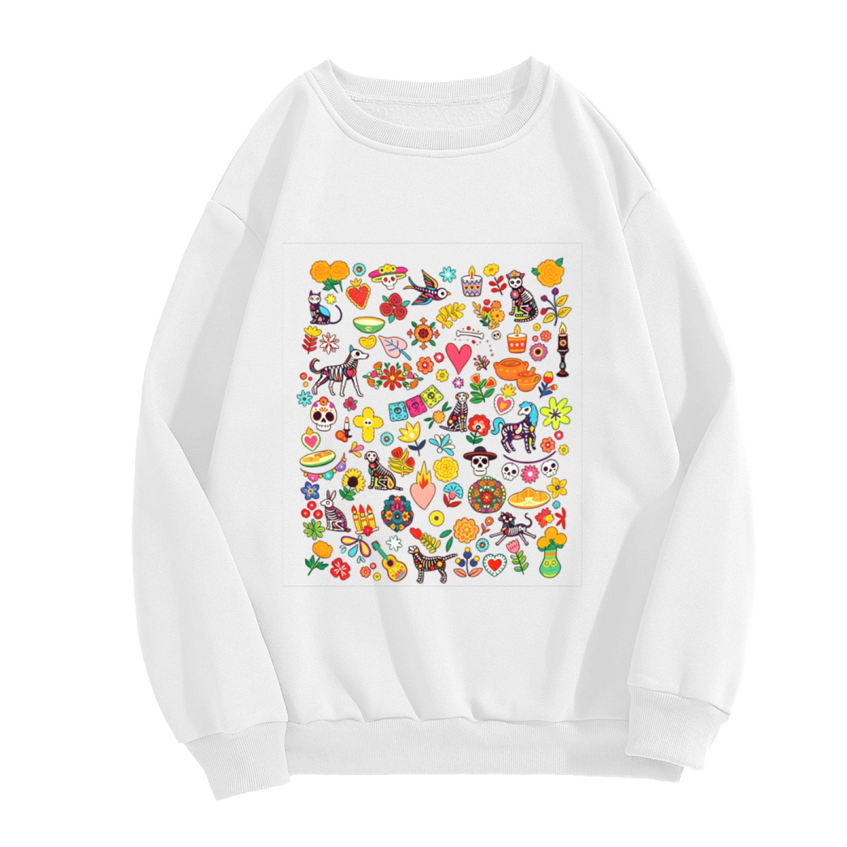 Viral Meme Doodle Character Crewneck Sweatshirt | Funny Simple Sketch Print Pullover