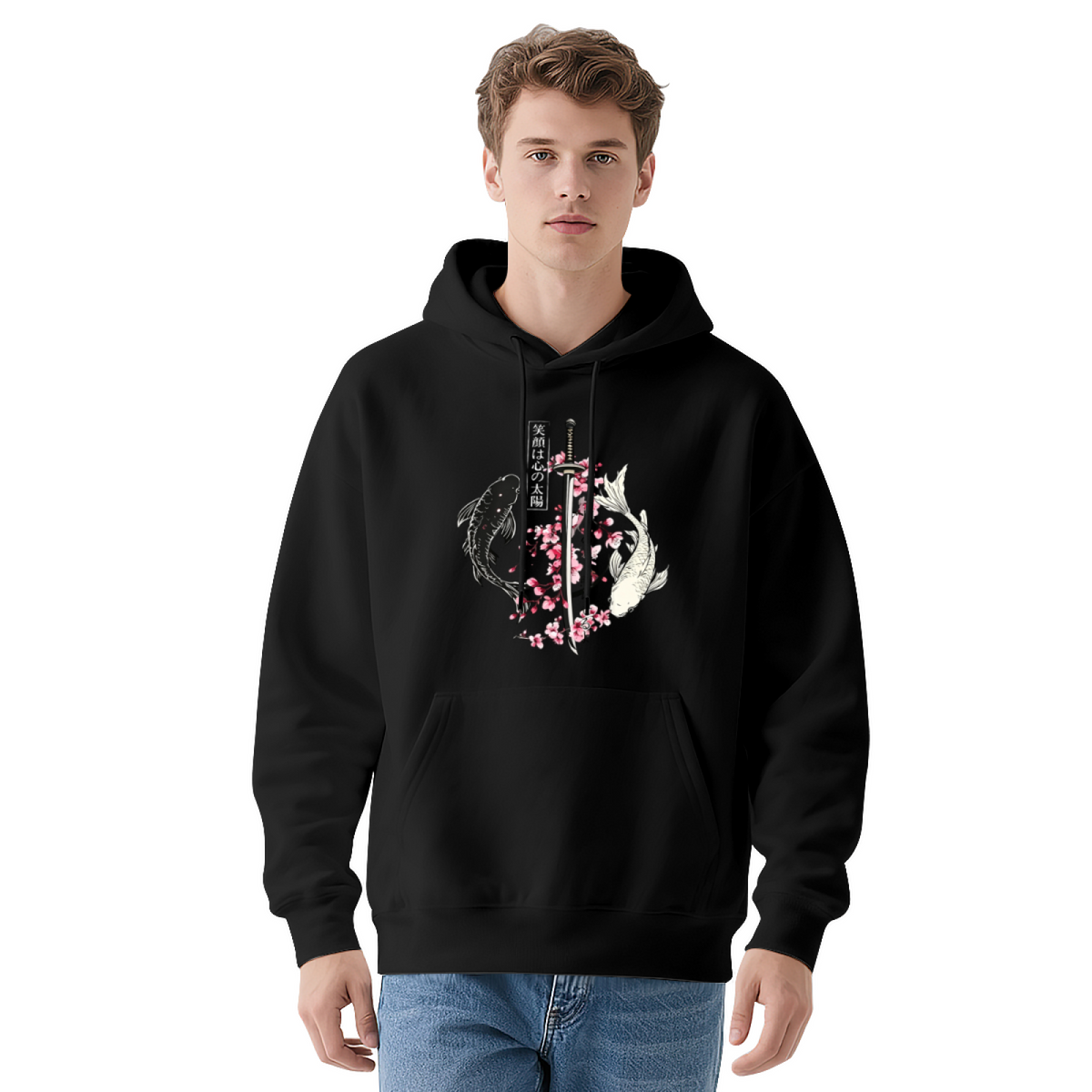 Koi Fish Katana Cherry Blossom Art Hoodie