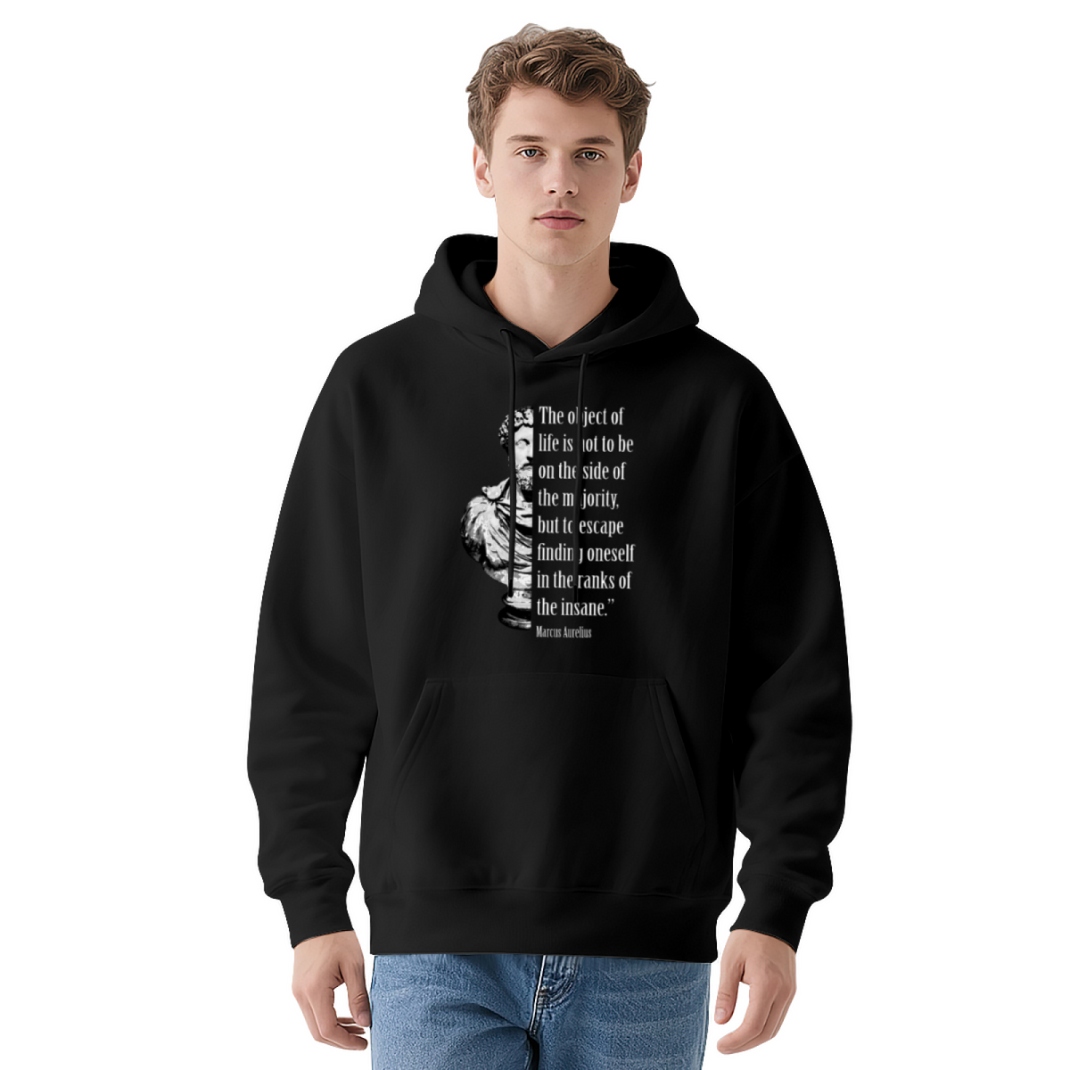 Marcus Aurelius Stoic Quote Gray Hoodie, Soft Lounge Wear