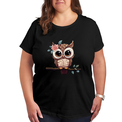Boho Neutral Tone Vertical Split Hearts Simple Black Tee