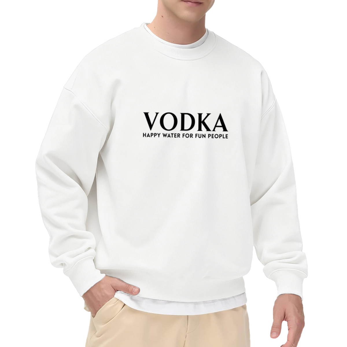Funny Vodka Happy Water Slogan Crewneck Sweatshirt