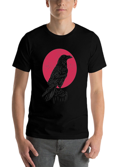 Raven Silhouette Graphic T-Shirt - Black