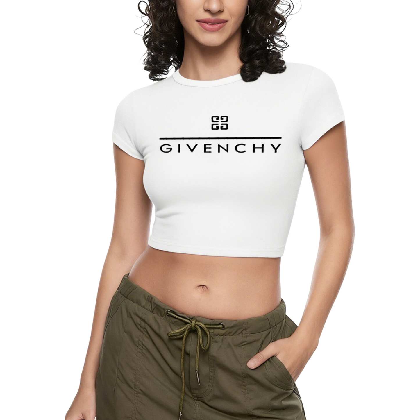 Givenchy Classic Logo Heather Grey Crop Tee ¨C Luxury Minimalist Women¡¯s Top
