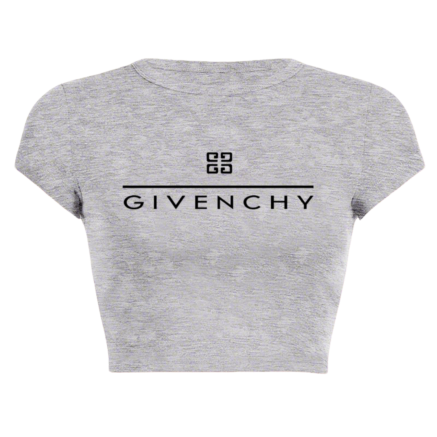 Givenchy Classic Logo Heather Grey Crop Tee ¨C Luxury Minimalist Women¡¯s Top