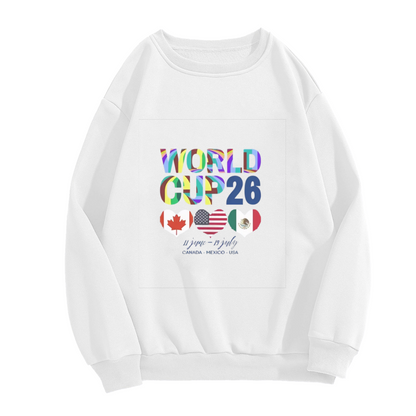 World Cup 26 Multicolor Flags Graphic Crewneck Sweatshirt