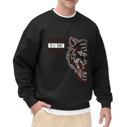 Born To Be Wild Vintage Tiger Grunge Crewneck Sweatshirt