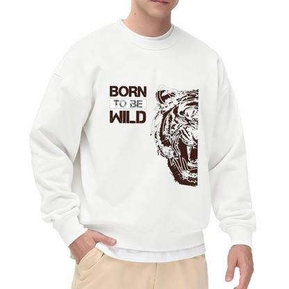Born To Be Wild Vintage Tiger Grunge Crewneck Sweatshirt