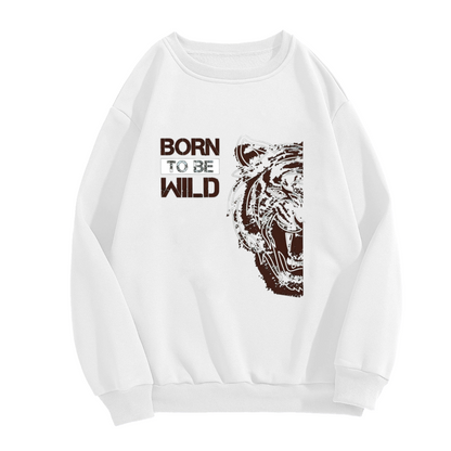 Born To Be Wild Vintage Tiger Grunge Crewneck Sweatshirt