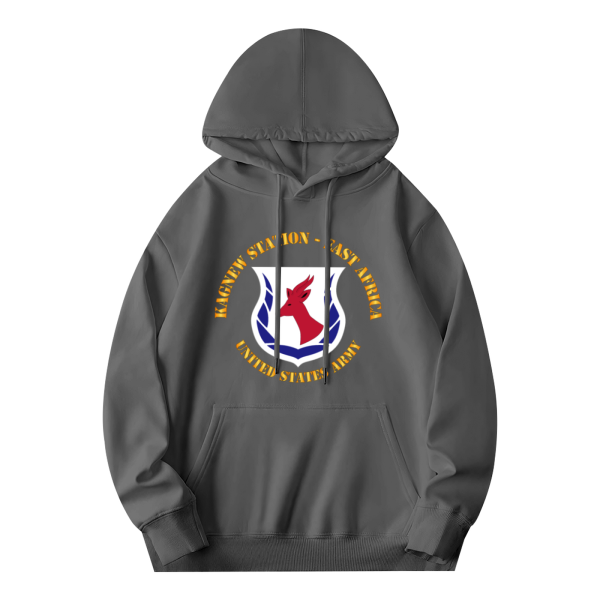 Kagnew Station US Army Gray Hoodie, Men Military Comfort Pullover