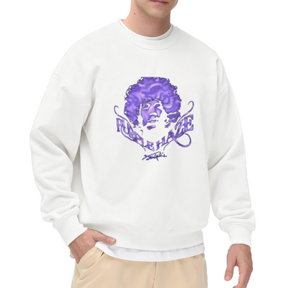 Purple Haze Retro Rock Legend Graphic Sweatshirt