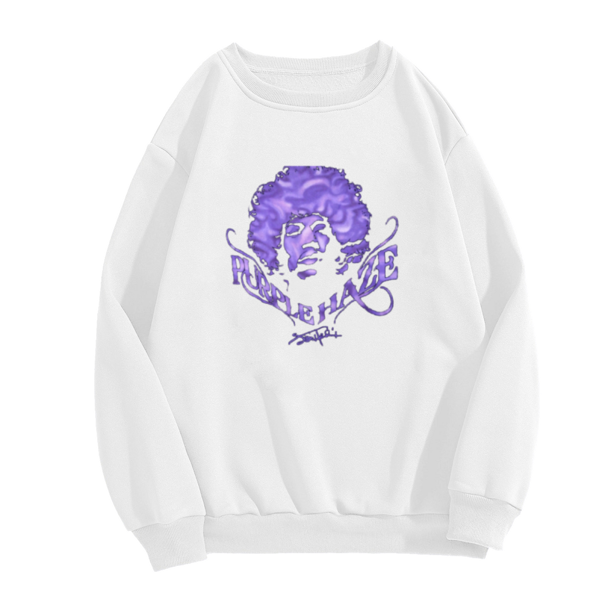 Purple Haze Retro Rock Legend Graphic Sweatshirt