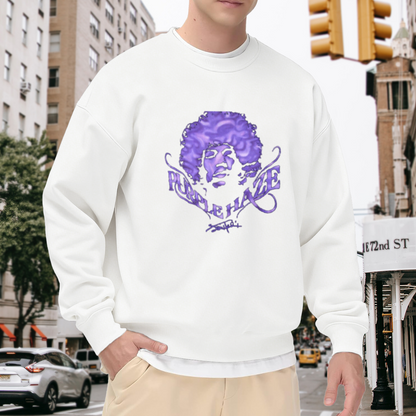 Purple Haze Retro Rock Legend Graphic Sweatshirt
