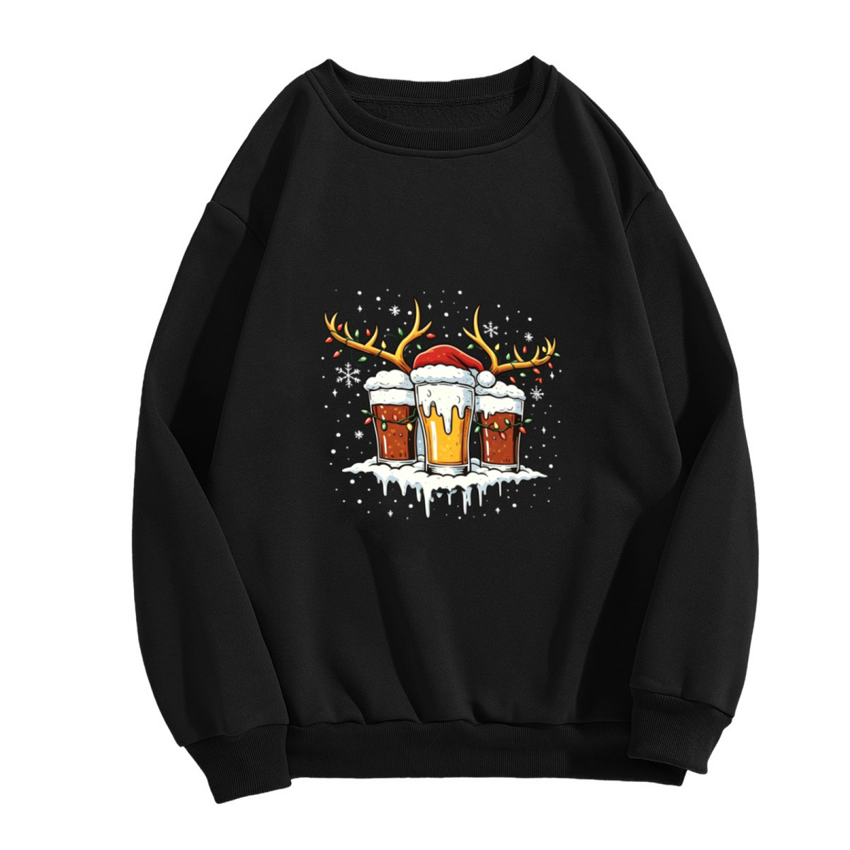 Reinbeer Beer Mugs Funny Christmas Party Crew Sweatshirt